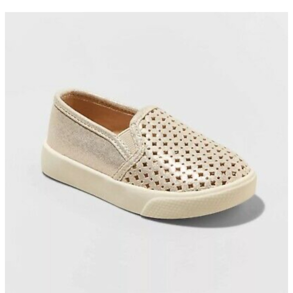 Toddler girls live is slip on gold sneakers NWT - Picture 4 of 8